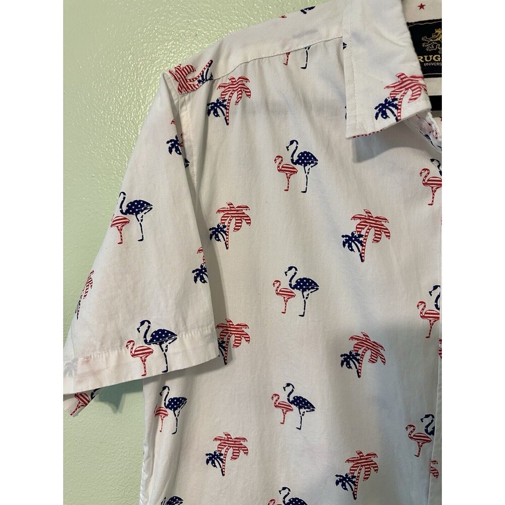 Rugby University Men’s shirt Large Flamingo Short Sleeve 100% Cotton - Picture 4 of 13